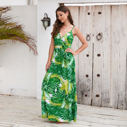 2024 Flowers Long Dress Summer Swing Holiday Beach Dress